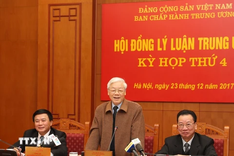 Tổng Bí thư Nguyễn Phú Trọng phát biểu chỉ đạo Kỳ họp. (Ảnh: Trí Dũng/TTXVN) 