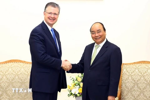 Thủ tướng Nguyễn Xuân Phúc tiếp ông Daniel Kritenbrink, Đại sứ Hoa Kỳ tại Việt Nam đến chào xã giao. (Ảnh: Thống Nhất/TTXVN)