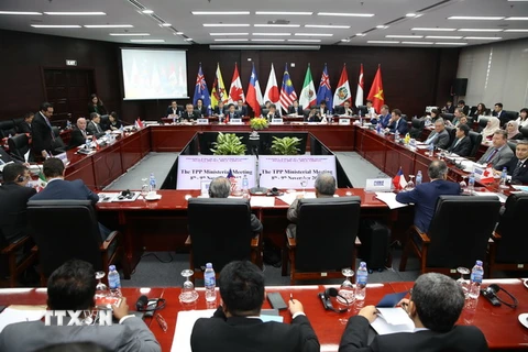 Toàn cảnh Hội nghị Bộ trưởng các nước ký Hiệp định TPP. (Nguồn: AFP/TTXVN)