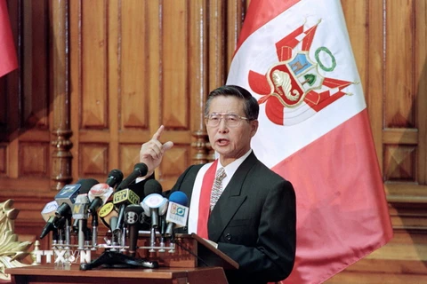  Ông Alberto Fujimori khi còn đảm đương chức Tổng thống Peru. (Nguồn: AFP/TTXVN)