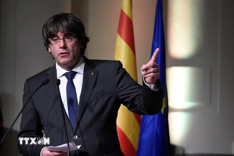 Cựu Thủ hiến vùng Catalonia Carles Puigdemont. (Nguồn: AFP/TTXVN)