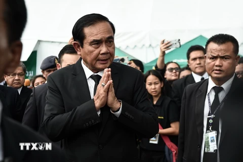 Thủ tướng Thái Lan Prayut Chan-ocha (giữa) tại một sự kiện ở Bangkok. (Nguồn: AFP/TTXVN)