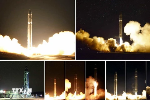 Tên lửa Hwasong-15 của Triều Tiên. (Nguồn: Yonhap/TTXVN)