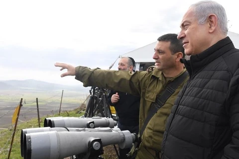 Thủ tướng Israel Netanyahu thăm Cao nguyên Golan. (Nguồn: RT)