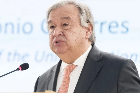 Tổng Thư ký Liên hợp quốc António Guterres phát biểu tại lễ khai mạc. (Nguồn: UN)
