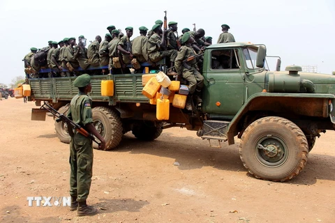 Binh sỹ Nam Sudan làm nhiệm vụ tại Juba. (Nguồn: AFP/TTXVN)