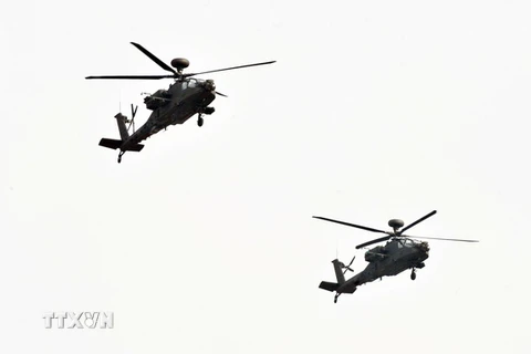 Máy bay trực thăng AH-64E Apache. (Nguồn: AFP/TTXVN)