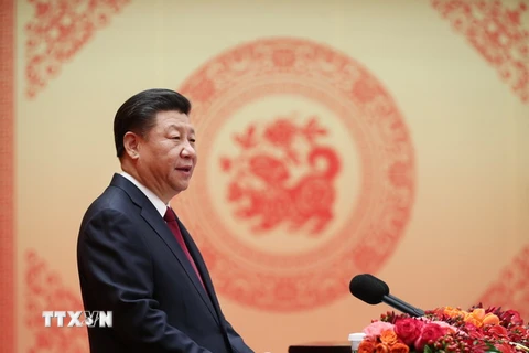 Tổng Bí thư, Chủ tịch Trung Quốc Tập Cận Bình phát biểu tại một buổi lễ ở Bắc Kinh. (Nguồn: THX/ TTXVN)