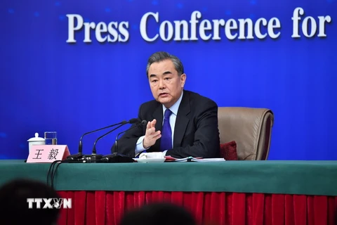 Bộ trưởng Ngoại giao Trung Quốc Vương Nghị trả lời phỏng vấn về chủ đề “Chính sách ngoại giao và quan hệ đối ngoại của Trung Quốc.” (Nguồn: THX/TTXVN)