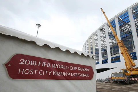 Bên ngoài một sân vận động sẽ diễn ra các trận đấu của World Cup 2018. (Nguồn: TASS)