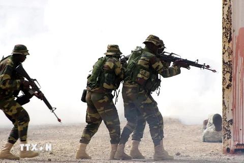 Binh sỹ Senegal tham gia cuộc diễn tập Flintlock 2016 ở Thies, Senegal. (Nguồn: AFP/TTXVN)