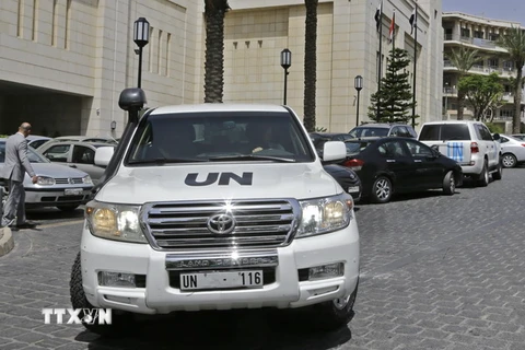 Khách sạn nơi các chuyên gia của OPCW lưu trú tại Damascus, Syria. (Nguồn: AFP/TTXVN)