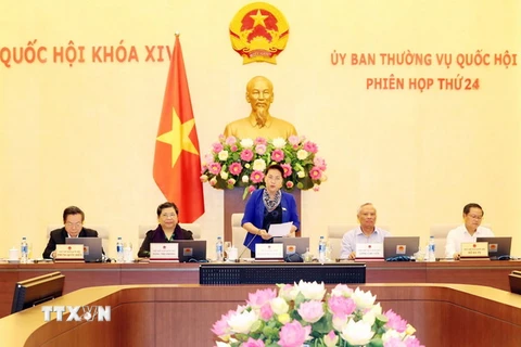 Chủ tịch Quốc hội Nguyễn Thị Kim Ngân phát biểu khai mạc Phiên họp. (Ảnh: Trọng Đức/TTXVN) 