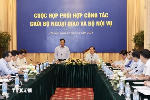 Phó Thủ tướng, Bộ trưởng Bộ Ngoại giao Phạm Bình Minh phát biểu. (Ảnh: Lâm Khánh/TTXVN)
