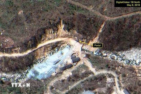 Bãi thử hạt nhân Pyunggye-ri ở Triều Tiên. (Nguồn: AP/TTXVN)