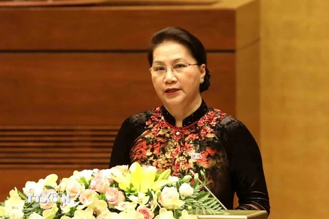 Chủ tịch Quốc hội Nguyễn Thị Kim Ngân phát biểu khai mạc. (Ảnh: Phương Hoa/TTXVN)