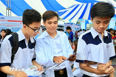 Tư vấn hướng nghiệp cho học sinh Thành phố Hồ Chí Minh. (Ảnh: Thu Hoài/TTXVN)