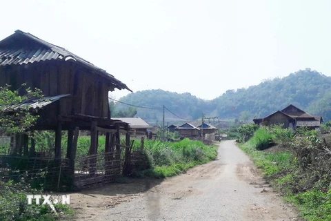 Một góc ở điểm tái định cư bản Quỳnh Sơn, xã Yên Sơn (Yên Châu, Sơn La). (Ảnh: Nguyễn Cường/TTXVN)