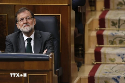Thủ tướng bị phế truất Mariano Rajoy tại phiên bỏ phiếu bất tín nhiệm của Quốc hội ở Madrid. (Nguồn: EPA-EFE/TTXVN)