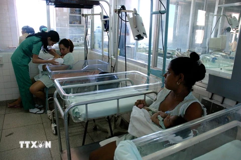Chăm sóc các em bé sơ sinh tại La Habana, Cuba. (Nguồn: AFP/TTXVN)