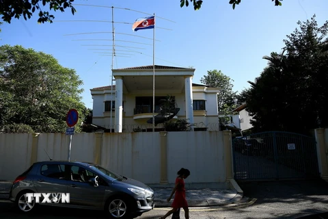 Đại sứ quán Triều Tiên ở Kuala Lumpur, Malaysia. (Nguồn: AFP/TTXVN)