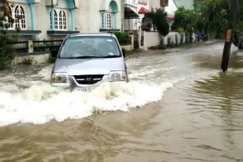 Mưa lớn kéo dài 24 giờ đã gây ngập lụt nhiều nơi ở Ấn Độ. (Nguồn: .indiatoday.in)