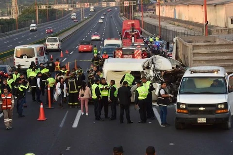 Hiện trường vụ tai nạn. (Nguồn: AFP)