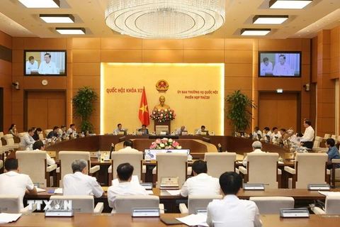 Phiên họp thứ 25 của Uỷ ban Thường vụ Quốc hội khóa XIV. (Ảnh: Dương Giang/TTXVN)