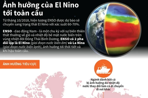 [Infographics] Ảnh hưởng của hiện tượng El Nino tới toàn cầu
