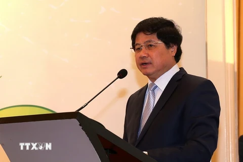 Thứ trưởng Bộ Nông nghiệp và Phát triển nông thôn Lê Quốc Doanh phát biểu khai mạc. Ảnh: Vũ Sinh - TTXVN