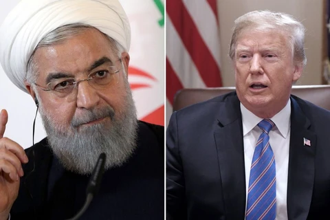 Tổng thống Mỹ Donald Trump và người đồng cấp Iran Hassan Rouhani. (Nguồn: news.sky.com)