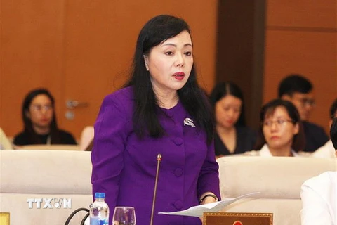 Bộ trưởng Bộ Y tế Nguyễn Thị Kim Tiến phát biểu. (Ảnh: Nguyễn Dân/TTXVN)