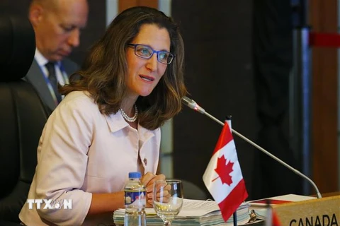 Ngoại trưởng Canada Chrystia Freeland. (Nguồn: AFP/TTXVN)