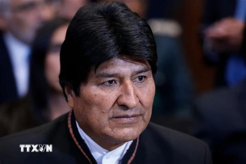 Tổng thống Bolivia Evo Morales tại Tòa án Công lý quốc tế (IJC) ở Hague, Hà Lan. (Nguồn: AFP/TTXVN)