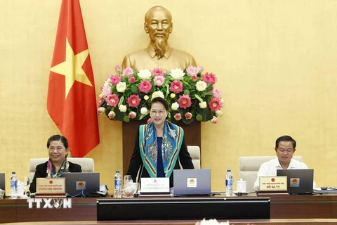 Chủ tịch Quốc hội Nguyễn Thị Kim Ngân phát biểu. (Ảnh: Văn Điệp/TTXVN)