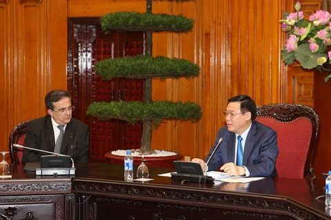 Phó Thủ tướng Vương Đình Huệ phát biểu tại cuộc gặp đoàn doanh nghiệp Pháp. (Nguồn: baochinhphu.vn)