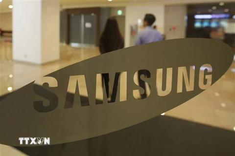 Biểu tượng Samsung tại trụ sở ở thủ đô Seoul, Hàn Quốc. (Nguồn: Yonhap/TTXVN)