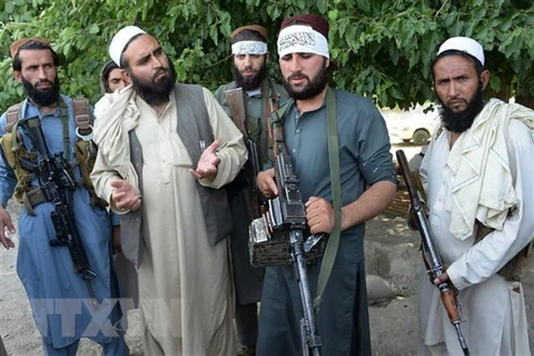 Các tay súng Taliban tại khu vực ngoại ô Jalalabad. (Nguồn: AFP/TTXVN)