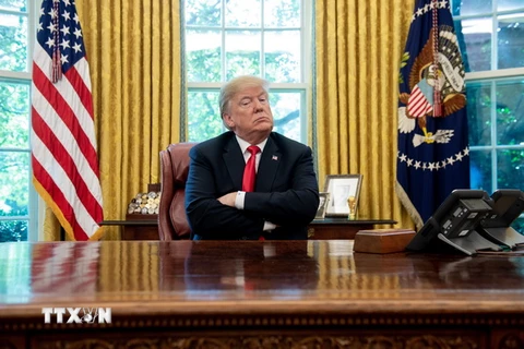 Tổng thống Mỹ Donald Trump trong một cuộc họp tại Nhà Trắng ở Washington DC. (Nguồn: AFP/TTXVN)