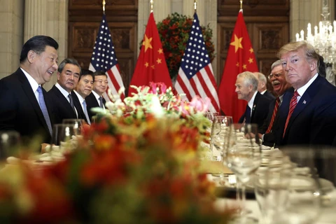 Chủ tịch Trung Quốc Tập Cận Bình gặp Tổng thống Mỹ Donald Trump bên lề Hội nghị thượng đỉnh G20 tại Buenos Aires. (Nguồn: AP)
