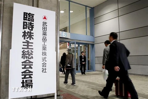 Các cổ đông tham dự cuộc họp bất thường tại thành phố Osaka, Nhật Bản, ngày 5/12/2018. (Nguồn: AFP/TTXVN)