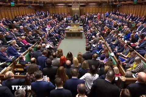 Toàn cảnh phiên họp bỏ phiếu của Hạ viện Anh về thỏa thuận Brexit ngày 15/1. (Nguồn: AFP/TTXVN)