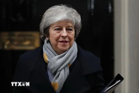 Thủ tướng Anh Theresa May sau khi dự cuộc họp nội các ở thủ đô London. (Nguồn: AFP/TTXVN)