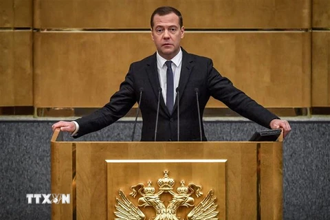 Thủ tướng Nga Dmitry Medvedev. (Nguồn: AFP/TTXVN)