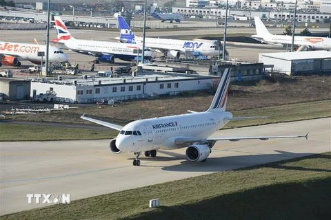 Máy bay của hãng hàng không Air France tại sân bay Roissy, Pháp. (Nguồn: AFP/TTXVN)