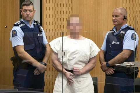 Brenton Tarrant (giữa) tại tòa. (Nguồn: AFP)