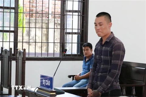 Bị cáo Nguyễn Trọng Khương tại phiên tòa án. (Ảnh: Nguyễn Thành/TTXVN)