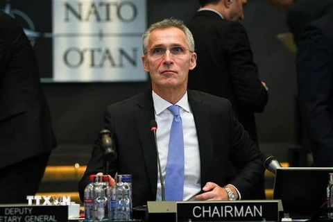 Tổng thư ký NATO Jens Stoltenberg tại một hội nghị của NATO ở Brussels, Bỉ. (Nguồn: THX/TTXVN)