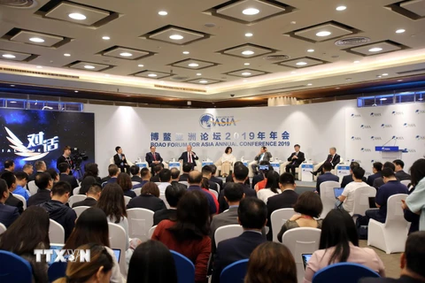 Toàn cảnh một phiên thảo luận của Hội nghị thường niên của Diễn đàn châu Á Bác Ngao 2019 tại Hải Nam, Trung Quốc. (Nguồn: THX/TTXVN)