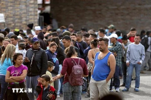 Người di cư Trung Mỹ tại Coahuila, Mexico, giáp biên giới với Mỹ. (Nguồn: AFP/TTXVN)